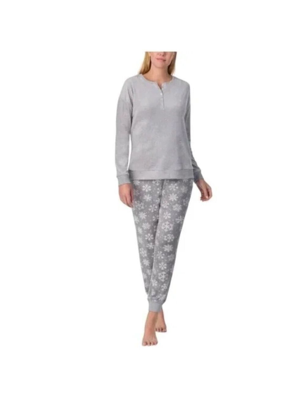 818.Nautica Gray Snowflake Pajama Set